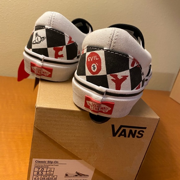 Vivienne Westwood Classic Destroy Slip On Vans - Picture 4 of 8